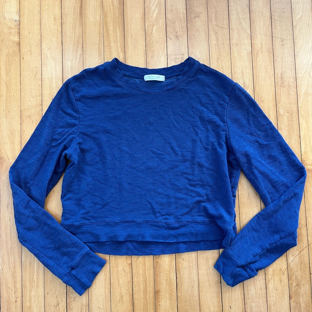 Active USA navy crop sweater/jumper